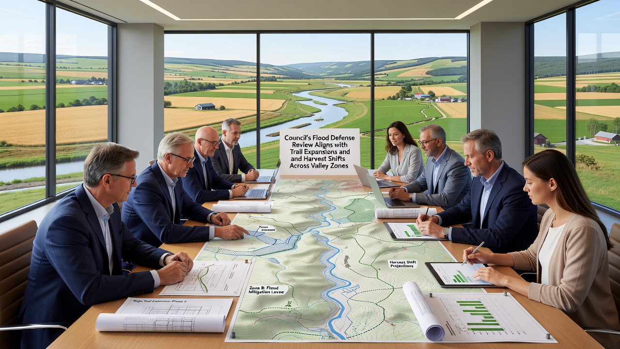 Council Flood Defense Review Aligns with Trail Expansions and Harvest Shifts Across Valley Zones